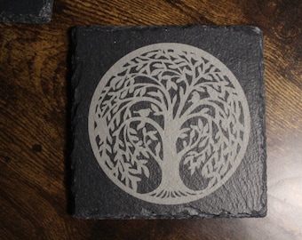 Tree Of Life Coasters Slate Coasters Coaster Set Housewarming gift Boho Gift Idea Bar Coasters Gift Idea Bridesmaid Gift Wedding Gift