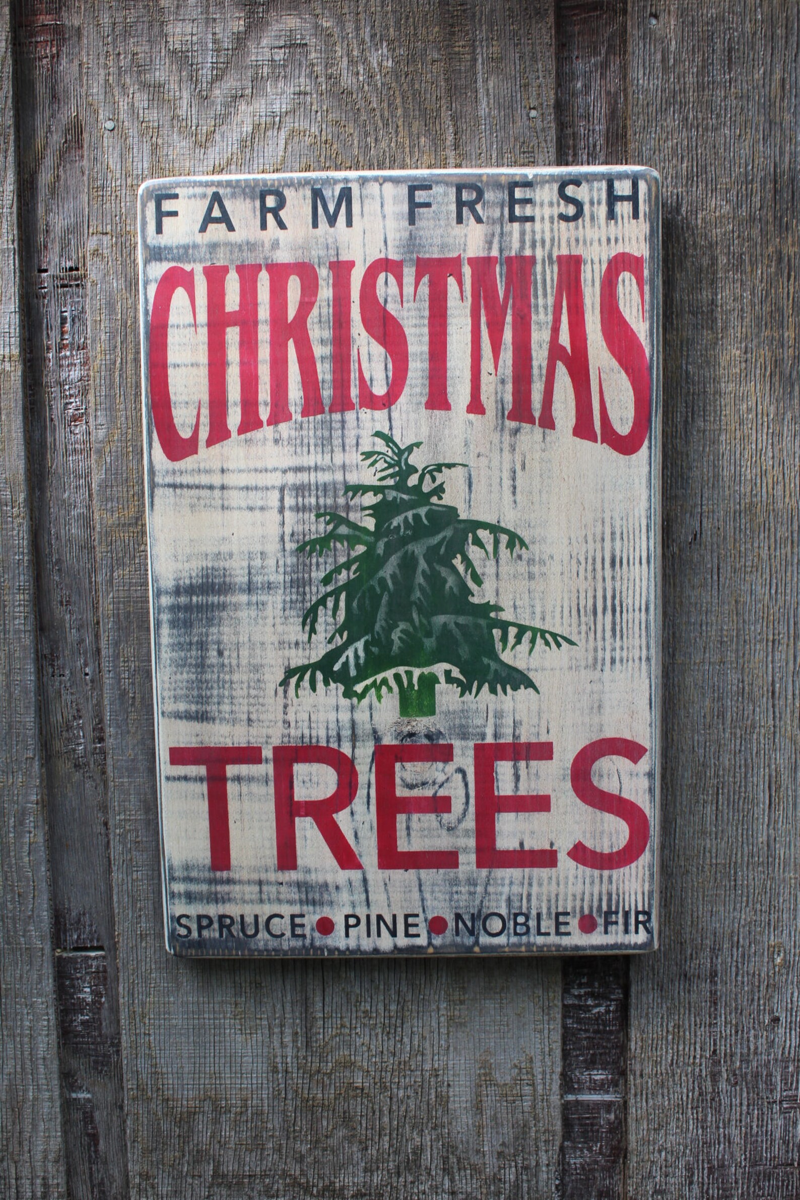 Farm Fresh Christmas Tree Wood Sign Pallet Sign Rustic Wood Etsy