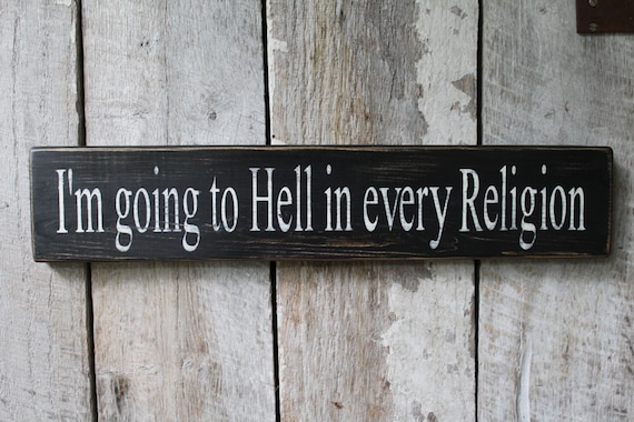 AWW HELL NO wood hanging sign rustic home decore cottage gift 