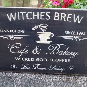 Witches Brew Wood Sign Witches Bakery & Cafe Coffee Sign Mystical Decor Mystical Witch Decor Mystical Wood Sign