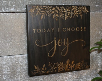 Today I Choose Joy Wood Sign wall Decor Gift For Her handmade Laser Cut Sign Wooden Wall Art Boho Wall Decor