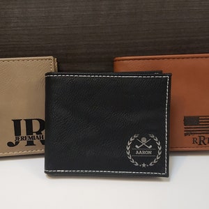 Cartera de cuero grabada con regalo personalizado para golf, regalo para amantes del golf, billetera RFID plegable delgada, regalo personalizado, regalo personalizado grabado, cumpleaños para compañeros de trabajo