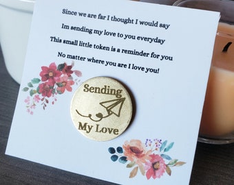 Care Package Gift for Friend Long Distance Friendship Bestie Gifts Pocket Token Hug Thinking of You Gift Engraved Pocket Coin Personalized