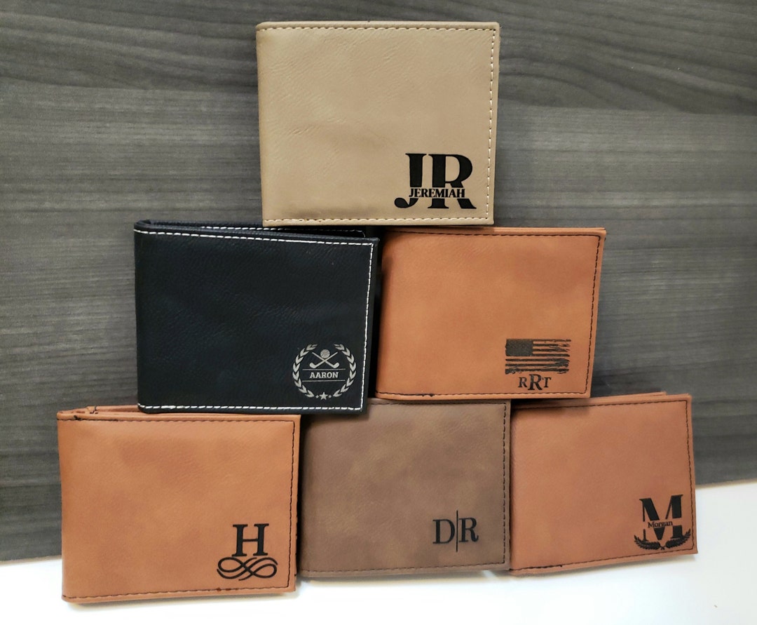 Personalized Leather Engraved Wallet Custom Name Wallet Gift for Men ...