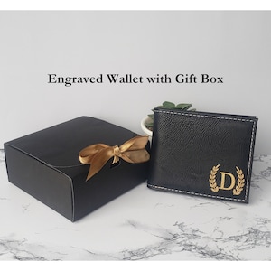 Regalo para prometido Cartera de cuero grabada personalizada Regalo personalizado para prometido Regalo de Navidad Regalo para novio Aniversario Relación a larga distancia