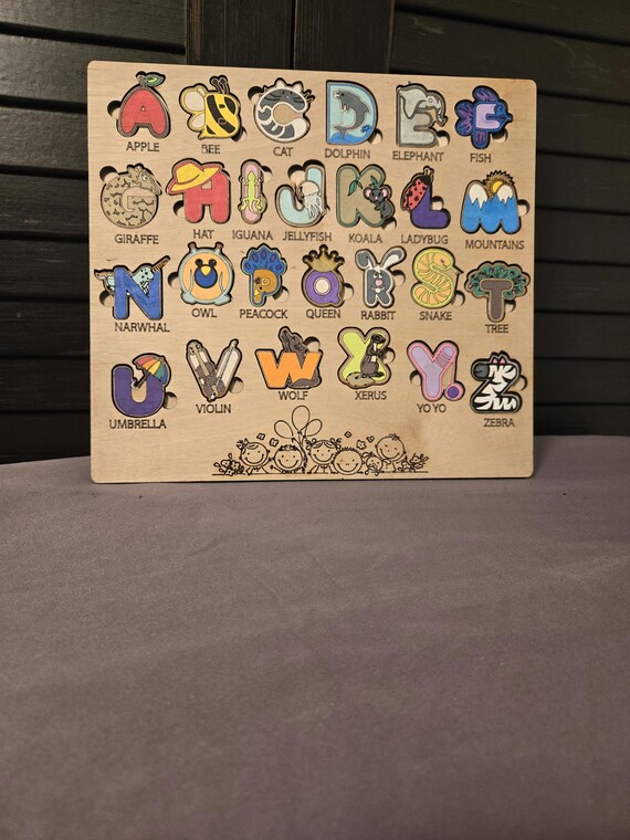 Alphabet Puzzle: Removable Wooden Letters - Etsy