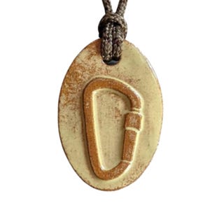Climbing Carabiner Mountaineering Pendant Outdoor Adventure Necklace Gift Wheat