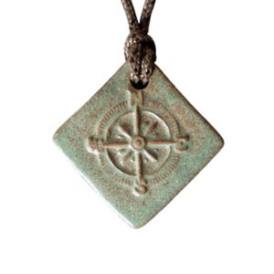 Compass Explorer Adventure Scout Gift Necklace Green