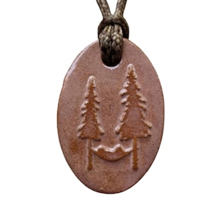 Hammock Camping Hiking Hiker Backpacking Necklace Outdoor Adventure Gift Rose