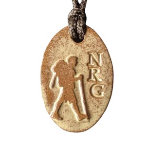 New River Gorge National Park NRG Hiking Hiker Backpacking Backpacker Outdoor Adventure Necklace Pendant Gift Wheat