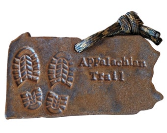 Appalachian Trail State Boot Print Ornament - Pennsylvania - Hiking Backpacking Holiday Gift - Blue