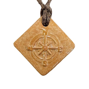 Compass Explorer Adventure Scout Gift Necklace Wheat