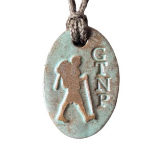 Grand Teton National Park Hiking Hiker Backpacking Backpacker Outdoor Adventure Necklace Pendant Gift Turquoise