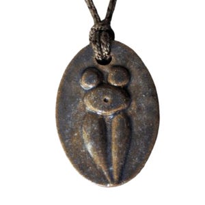 Earth Mother Goddess Pendant Necklace Gift Brown Blue