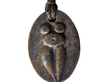 Earth Mother Goddess Pendant Necklace Gift Brown Blue