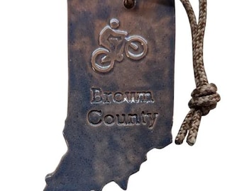 Indiana Brown County Mountain Biking Ornament Medallion Blue