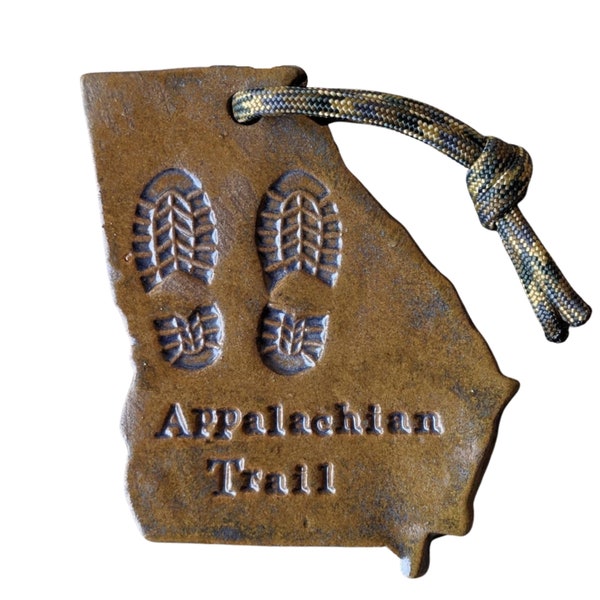 Appalachian Trail State Boot Print Ornament - Georgia - Hiking Backpacking Holiday Gift - Blue