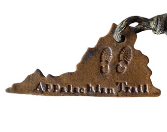 Appalachian Trail State Boot Print Ornament - Virginia - Hiking Backpacking Holiday Gift - Blue