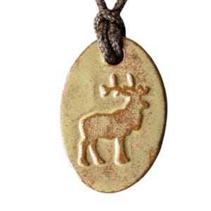 Elk Necklace - Wildlife Pendant - Nature Jewelry Wheat
