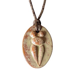 Earth Mother Goddess Pendant Necklace Gift Brown Wheat