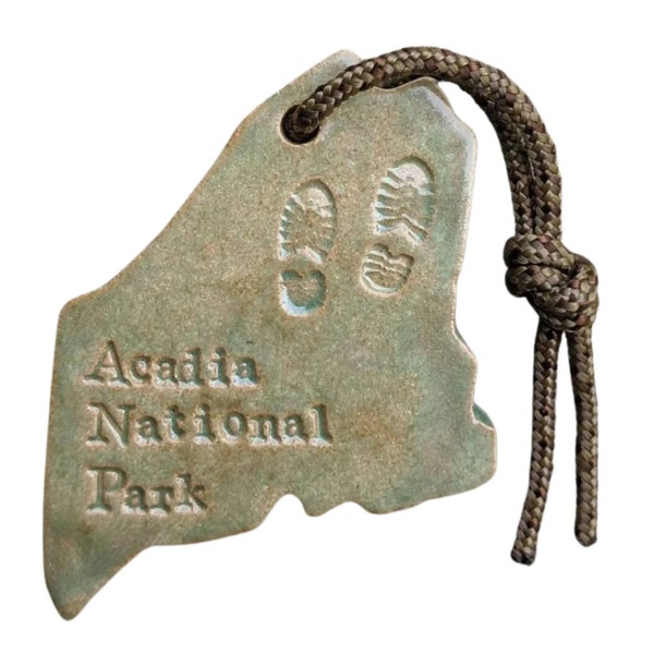 Acadia National Park Maine Medallion Holiday Outdoor Ornament Adventure Gift Green