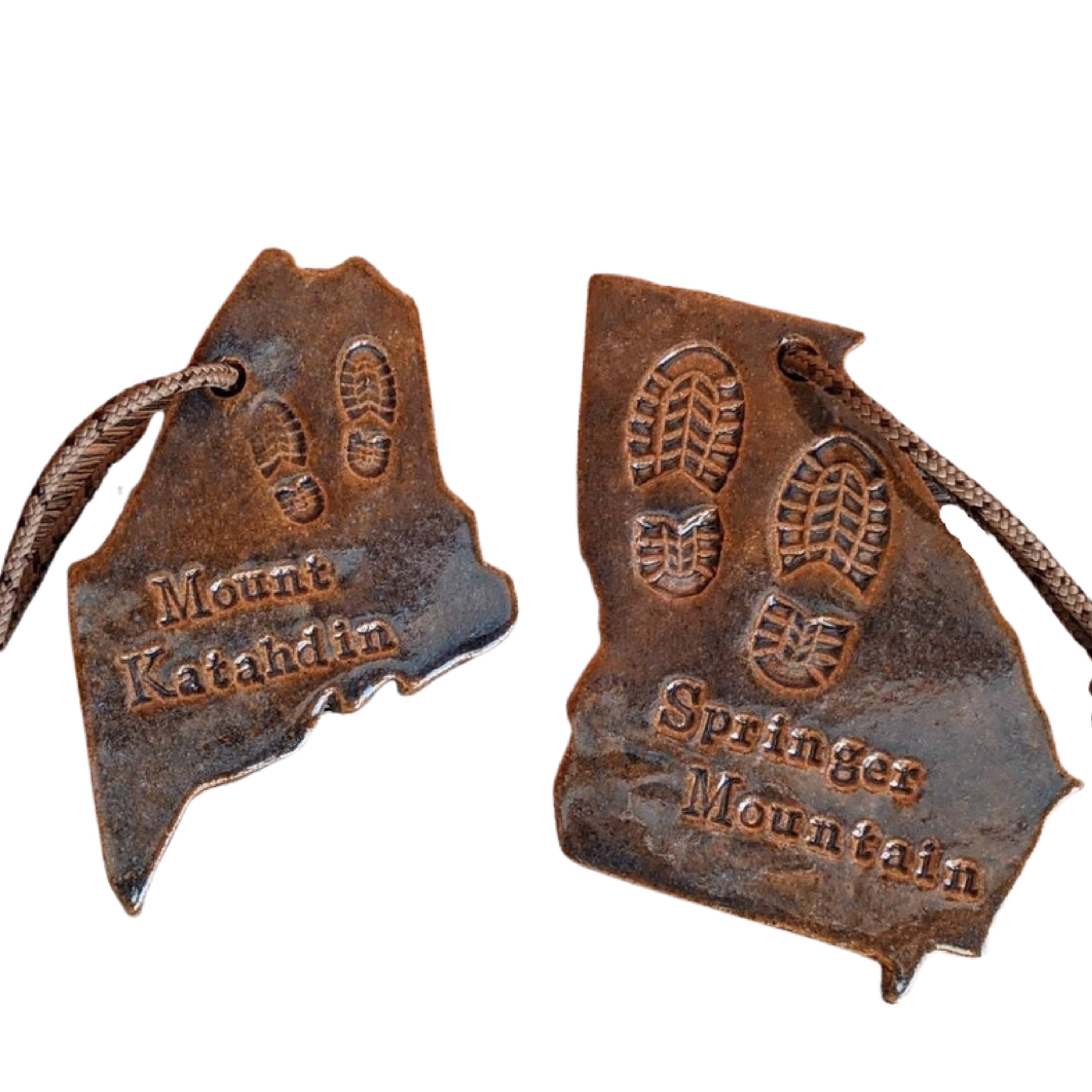 Appalachian Trail Ornament Beginning and End Set - Mount Katahdin - Springer Mountain - AT - Maine - Georgia - Hiking - Backpacking - Gift