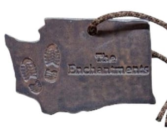 The Enchantments Washington Backpacking Hiking Outdoor Adventure State Ornament Bootprint Gift Blue