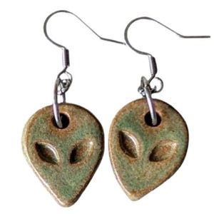 Out of This World Alien Martian Earrings Gift in Green