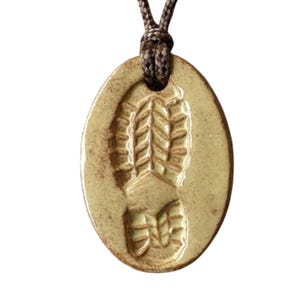 Hiking Hiker Bootprint Necklace Jewelry Outdoor Gift Backpacker Backpacking Wheat