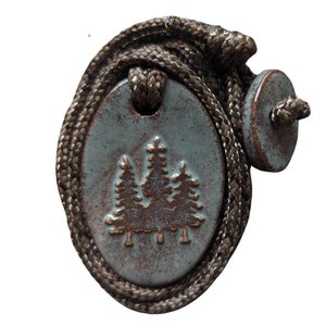 Pine Trees Evergreens Redwoods Necklace Pendant Gift Natural