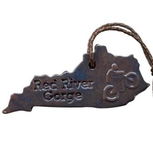 Red River Gorge Kentucky Mountain Bike Mountain Biker Ornament Gift Souvenir Momento Blue