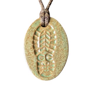 Grand Canyon National Park  Hiking Bootprint Pendant Backpacking Necklace Outdoor Adventure Gift Green