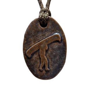 Portage Portaging Canoe Canoeing Person Outdoor Adventure Pendant Necklace Gift Blue
