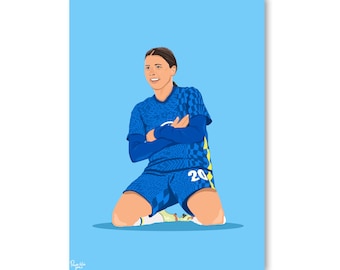 Ilustración de Sam Kerr / Impresión de la WSL / Impresión del Chelsea Women FC (Descarga digital)