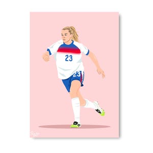 Illustratie Alessia Russo | Digitale print leeuwinnen | EURO 2025 | DIGITALE DOWNLOAD | Voetbalprint | Poster Engeland