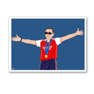 Katie McCabe Illustration | Arsenal Women FC Digital Print |Champion’s League Winner’s 2025 | DIGITAL DOWNLOAD | Football Print | Poster
