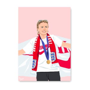 Leah Williamson Celebration Illustration | Lionesses Digital Print | EUROS Winners 2025 | DIGITAL DOWNLOAD | Football Print | England Poster
