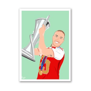 Beth Mead Illustration | Arsenal Women FC Digital Print |Champion’s League Winner’s 2025 | DIGITAL DOWNLOAD | Football Print | Poster
