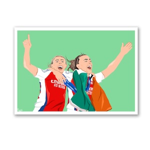 McCabe & Kelly Illustration | Arsenal Women FC Digital Print |Champion’s League Winner’s 2025 | DIGITAL DOWNLOAD | Football Print | Poster