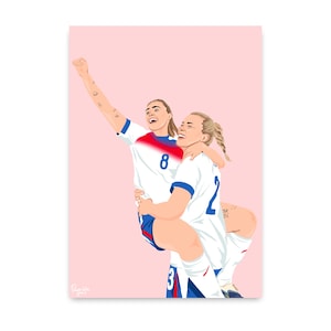 Ilustração da final da Eurocopa 25 de Stanway & Russo | Vencedores da Eurocopa 2025 | Impressão das Leoas | DOWNLOAD DIGITAL | Impressão de Futebol | Pôster da Inglaterra