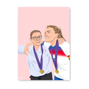 Ilustração da final do Euro 25 de Sarina & Williamson | Vencedores do EURO 2025 | Impressão das Lionesses | DOWNLOAD DIGITAL | Impressão de futebol | Pôster da Inglaterra