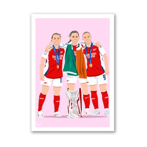 Little, McCabe and Mead | Arsenal Women FC Digital Print |Champion’s League Winner’s 2025 | DIGITAL DOWNLOAD | Football Print | Poster