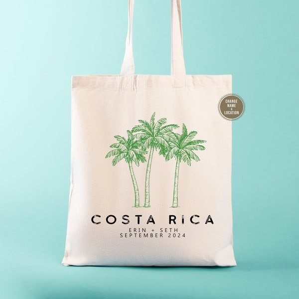 Costa Rica Wedding Tote Bag | Tropical Destination Wedding Totes | Costa Rica Welcome Bags | Wedding Renewal Guest Welcome Bag | Beach Tote