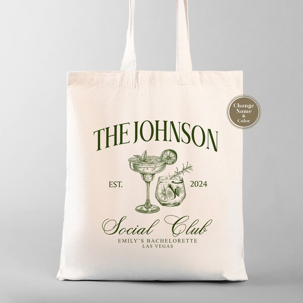 Club Bachelorette Totes | Personalized Bachelorette Totes | Bridesmaids Bachelorette Tote | Bachelorette Party Goody Bag | Cocktail Tote