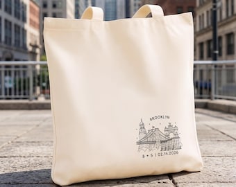 Brooklyn Wedding Welcome Bags, Personalized NYC Guest Gifts, Hotel Arrival Totes, Destination Favors, Bridal Party & Bachelorette Keepsakes