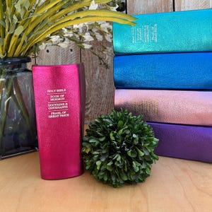 Leather LDS Scripture Quad (5 metallic color scripture options) - Holy Bible, Book of Mormon, Doctrine & Covenants and Pearl of Great Price.