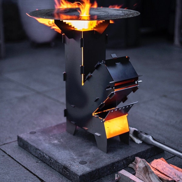 Raketenofen Grill Feuerplatte Dutch Oven Rocketstove