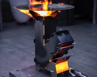 Raketenofen Grill Feuerplatte Dutch Oven Rocketstove