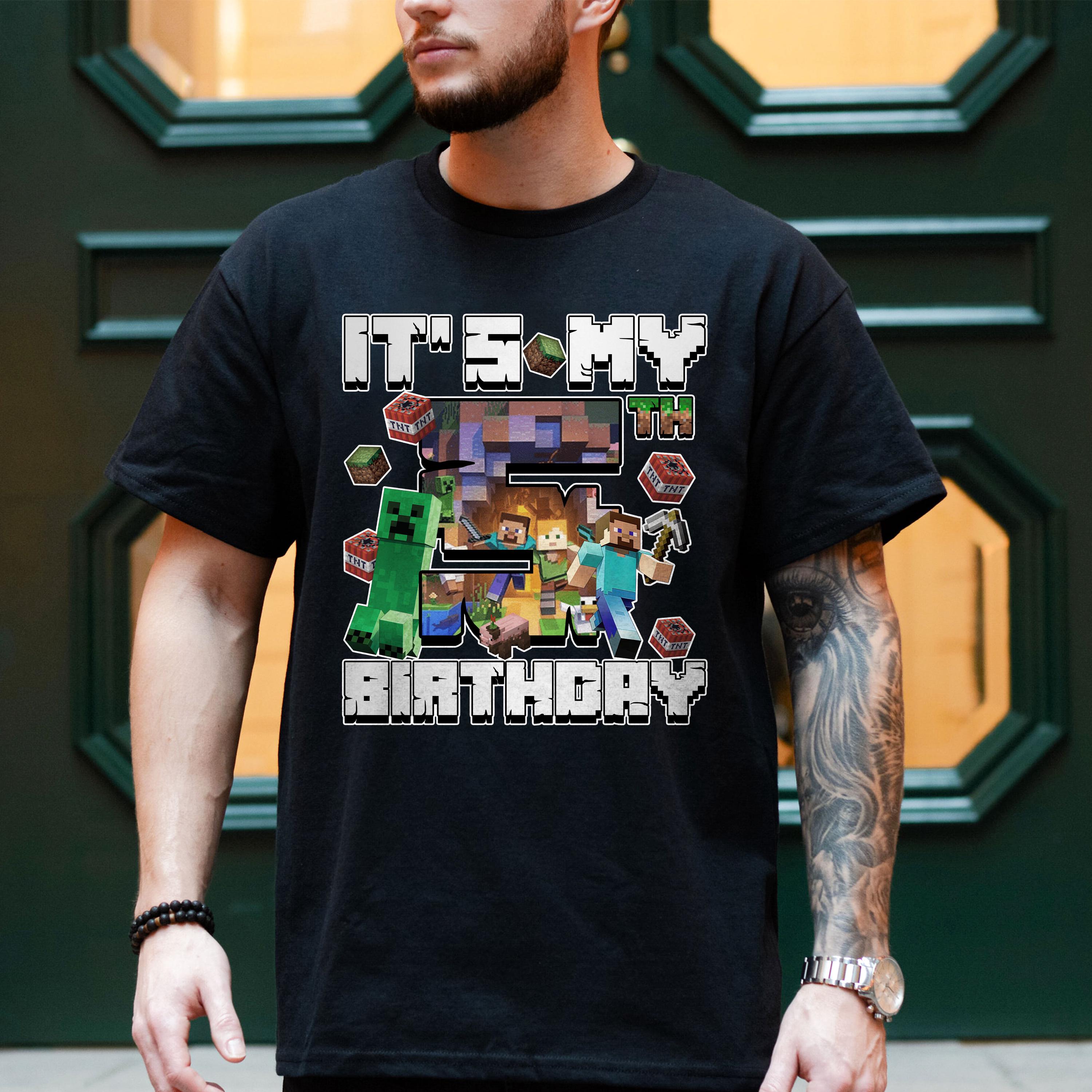 Game Birthday Shirt with Red Text Option