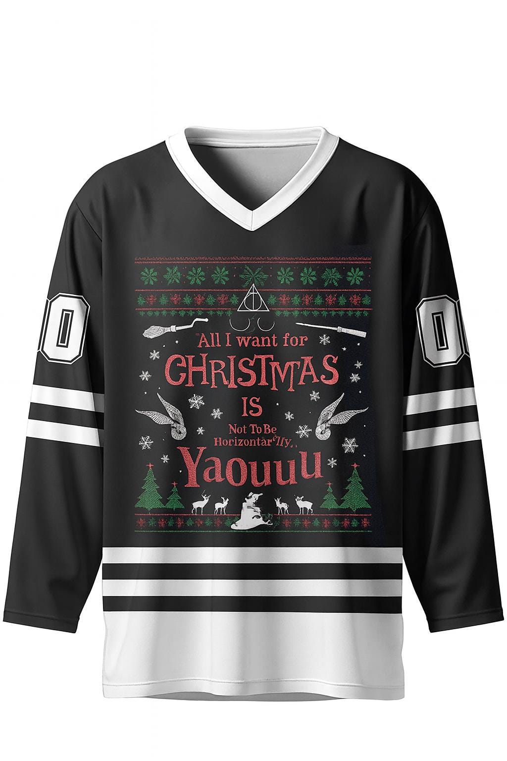 Discover All I Want for Christmas Is Not Me Hockey Jersey, Yaou Ugly Christmas Jersey Shirt